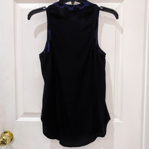 Ella Moss Navy Dot Drape Neck Tank Blouse - Picture 2 of 8